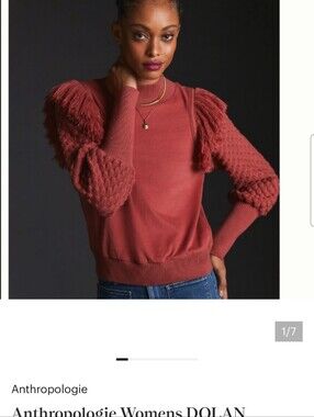 Left Coast by Dolan Medium Rose Pink Fringe Quilted Turtleneck Sweater Pullover
